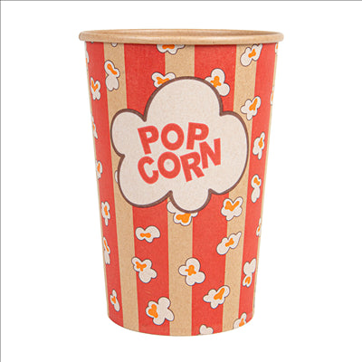 RÉCIPIENTS POUR POP-CORN 1380 ML 230 +20 PE G/M2 Ø 12/8,8x17,5 CM KRAFT (500 UNITÉS)