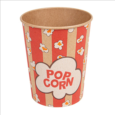 RÉCIPIENTS POUR POP-CORN 960 ML 230 +20 PE G/M2 Ø 11,6/8,8x14,2 CM KRAFT (500 UNITÉS)
