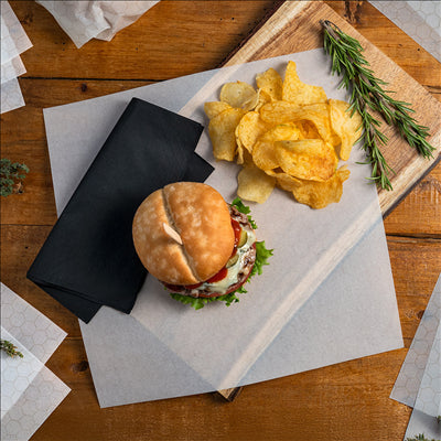 PAPIER INGRAISSABLES CIRÉ 2 FACES PFAS FREE 10+60+10 G/M2 31x31 CM BLANC CELLULOSE + CIRE VÉGÉTALE (500 UNITÉS)