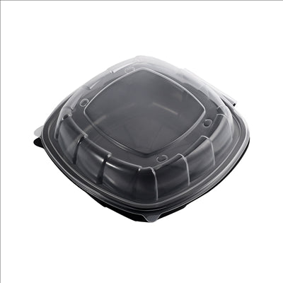 RÉCIPIENTS AVEC COUVERCLE CHARNIÈRE MICRO-ONDABLES 1170 ML 23x23,3x8,2 CM NOIR PP (100 UNITÉS)