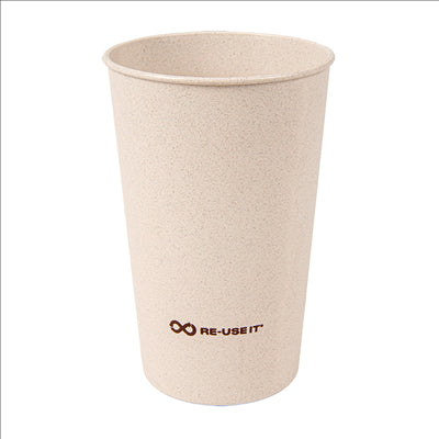 VERRES RÉUTILISABLES 330 ML Ø7,5/5,5x11,5 CM NATUREL RICE HUSK BIOCOMPOSITE (540 UNITÉS)