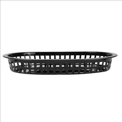 CORBEILLES ALLONGÉES 28x17,5x4 CM NOIR PP (12 UNITÉS)