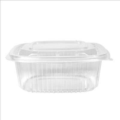 RÉCIPIENT AVEC CHARNIÈRE 500 ML 14,3x12,6x5,5 CM TRANSPARENT PP (300 UNITÉS)