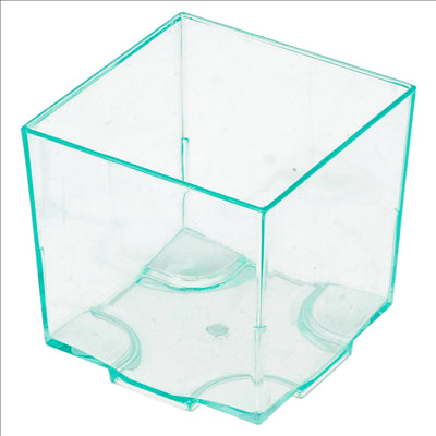 RÉCIPIENTS CUBO EMPILABLES POUR TAPAS RÉUTILISABLES 4,2x4,2x4,2 CM VERT D'EAU PS (200 UNITÉS)