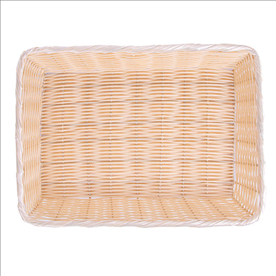 CORBEILLES SIMILAIRE OSIER RECTANGULAIRES 36x25x7,5 CM NATUREL PP (12 UNITÉS)