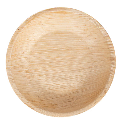 ASSIETTES RONDES 'ARECA' Ø 12,5x1,5 CM NATUREL ARECA (200 UNITÉS)