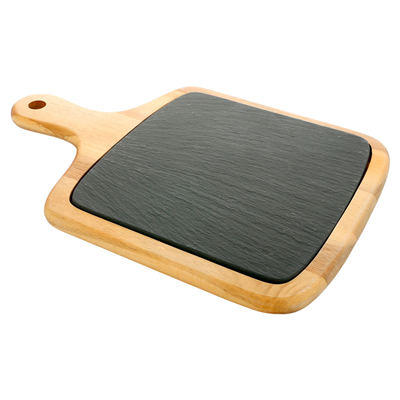 PLATEAU PRÉSENTATION RECTANGULAIRE 33x23x1,5 CM NATUREL ARDOISE+BOIS (4 UNITÉS)