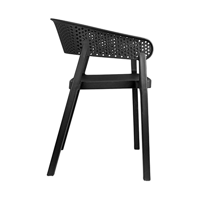 CHAISE EMPILABLE 'SUPRA-TEK' 51x49x73 CM NOIR PP (4 UNITÉS)