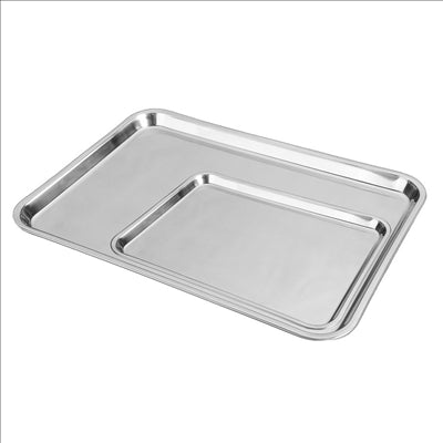 PLATEAUX SANS ANSES 48x33,3 CM ARGENTE INOX (1 UNITÉ)