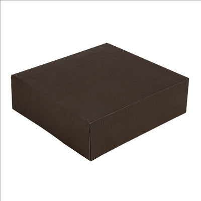 BOÎTES PATISSERIES SANS FENÊTRE 'THEPACK' 250 G/M2 32x32x10 CM CHOCOLAT CARTON ONDULÉ NANO-MICRO (100 UNITÉS)