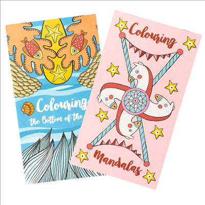 CAHIERS COLORIAGE "ASSORTIES MANDALAS ET FOND DE LA MER" 100 G/M2 12,5x22 CM QUADRICHROMIE CELLULOSE (400 UNITÉS)