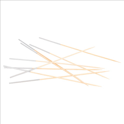 PIQUES LONGUES Ø 0,25x23 CM ARGENTE BAMBOU (100 UNITÉS)