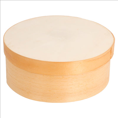 MINI BOÎTES CYLINDRIQUES + CARTON ET CAPSULE Ø 13x5 CM NATUREL BOIS (100 UNITÉS)