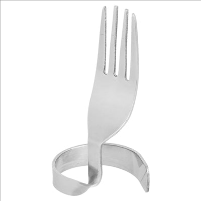 SUPPORTS ÉTIQUETTES DE TABLE "FOURCHETTE" 10 (h) CM ARGENTE INOX (12 UNITÉS)