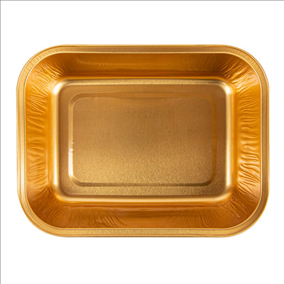 RÉCIPIENTS PÂTISSERIE 280 ML 13,5x10,2x3,5 CM OR/NOIR ALUMINIUM (100 UNITÉS)