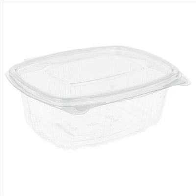 RÉCIPIENTS + COUVERCLE 500 ML 14,5x11,5x5,4 CM TRANSPARENT RPET (500 UNITÉS)