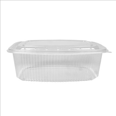 RÉCIPIENT AVEC COUVERCLE CHARNIÈRE 2000 ML 23,3x17,8x7,9 CM TRANSPARENT PP (200 UNITÉS)