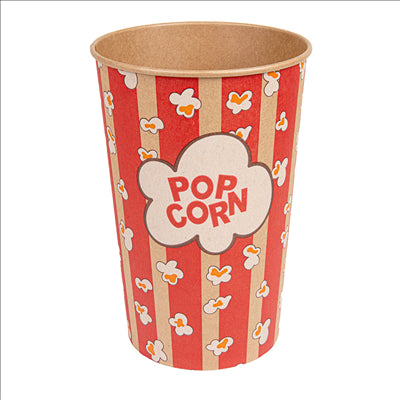 RÉCIPIENTS POUR POP-CORN 1920 ML 260 +20 PE G/M2 Ø 13,3/10x19,5 CM KRAFT (500 UNITÉS)