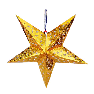 ÉTOILES À PENDRE Ø 45 CM OR PAPIER (10 UNITÉS)