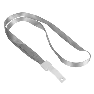 CORDON PORTE BADGE 1,2 x 45 CM GRIS POLYESTER (50 UNITÉS)