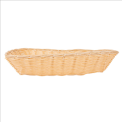 CORBEILLES SIMILAIRE OSIER RECTANGULAIRES 30x22x7 CM NATUREL PP (12 UNITÉS)