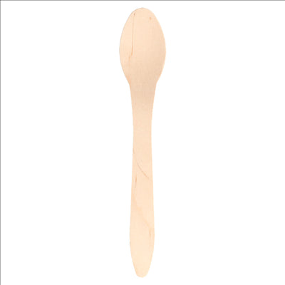 CUILLÈRES 'CURVE' 18,7 CM NATUREL BOIS (100 UNITÉS)