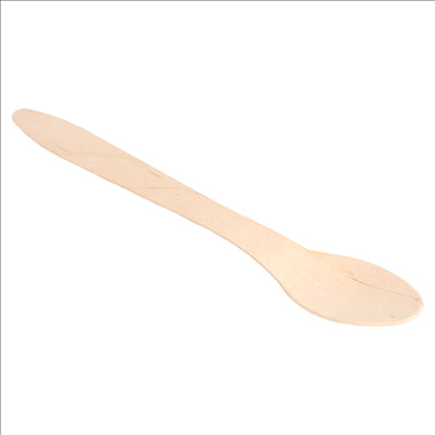 CUILLÈRES 'CURVE' 18,7 CM NATUREL BOIS (100 UNITÉS)