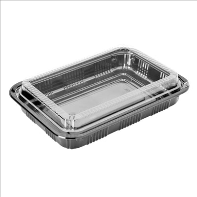 SETS BARQUETTES + COUVERCLES 20,2x13,5x5 CM NOIR PS (300 UNITÉS)