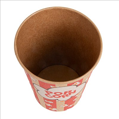 RÉCIPIENTS POUR POP-CORN 1380 ML 230 +20 PE G/M2 Ø 12/8,8x17,5 CM KRAFT (500 UNITÉS)