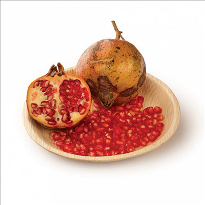 ASSIETTES RONDES 'ARECA' Ø 18x2 CM NATUREL ARECA (200 UNITÉS)