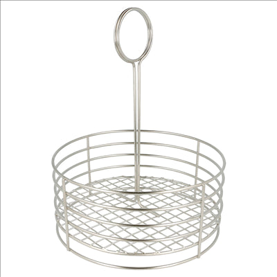 BASKET ROND Ø 19x24 CM ARGENTE INOX (1 UNITÉ)
