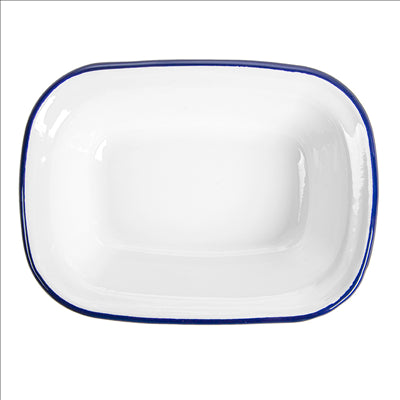 BOLS RECTANGULAIRES 'ENAMELWARE' 330 ML 18x13x4 CM BLANC ACIER ÉMAILLÉ (6 UNITÉS)
