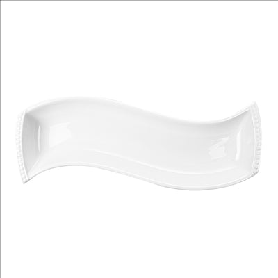 PLATEAUX FORME "S" 30,5 CM BLANC PORCELAINE (6 UNITÉS)
