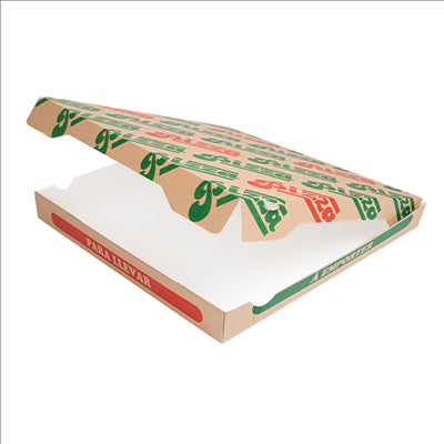 BOÎTES PIZZA 'THEPACK' 330 G/M2 36x36x4 CM NATUREL CARTON ONDULÉ MICROCANAL (100 UNITÉS)