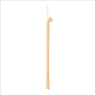 PAILLES DROITES SOUS SACHETS KRAFT 'PAPER' Ø0,60x20 CM BLANC PAPIER (3000 UNITÉS)