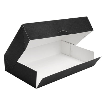 BOÎTES CATERING, PLATE 'THEPACK' 250 G/M2 19x28x6 CM NOIR CARTON ONDULÉ NANO-MICRO (100 UNITÉS)