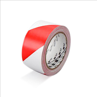 RUBAN DE SIGNALISATION 33 M x 5 CM ROUGE/BLANC VINYL (1 UNITÉ)