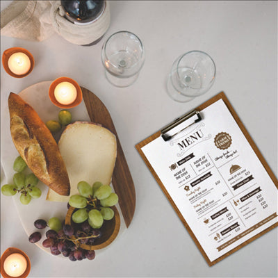 PLANCHE PORTE MENU AVEC PINCE  22,9x31,8x0,4 CM MDF (10 UNITÉS)