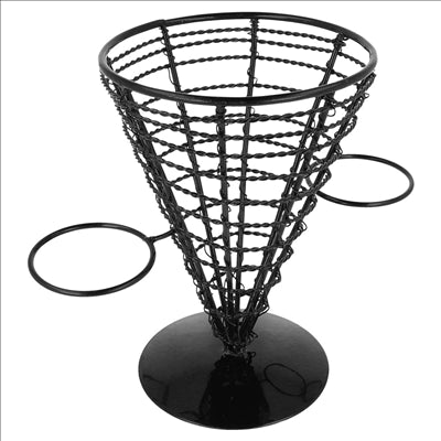 BASKET POUR 2 RÉCIPIENTS Ø 12,8x18 CM NOIR ACIER (6 UNITÉS)