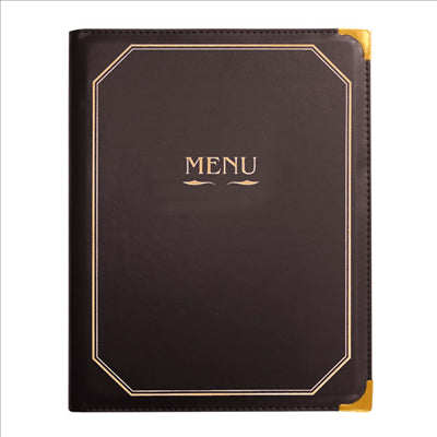 PORTE MENU 8 POCHETTES DIN-A4 25,5x33 CM MARRON PVC (1 UNITÉ)