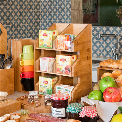 DISTRIBUTEUR CONDIMENTS 28x18x40 CM NATUREL BAMBOU (2 UNITÉS)