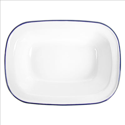 BOLS RECTANGULAIRES 'ENAMELWARE' 980 ML 26x19x5,5 CM BLANC ACIER ÉMAILLÉ (6 UNITÉS)