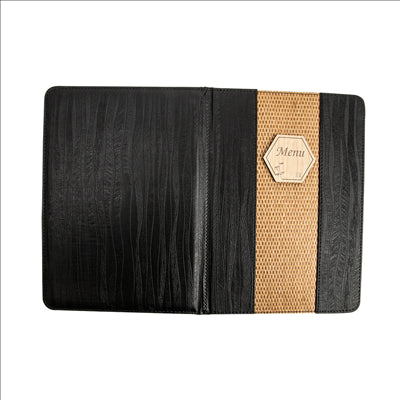 PORTE MENU 8 POCHETTES DIN-A4 22x31 CM NOIR PVC (1 UNITÉ)