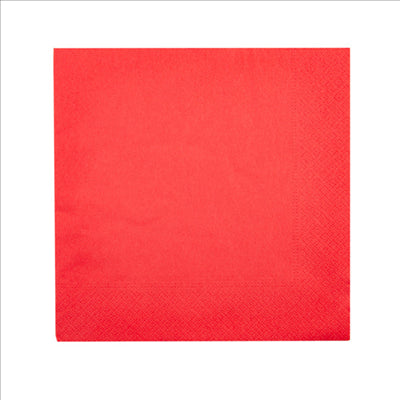 SERVIETTES ECOLABEL 2 PLIS 18 G/M2 39x39 CM ROUGE OUATE (1600 UNITÉS)