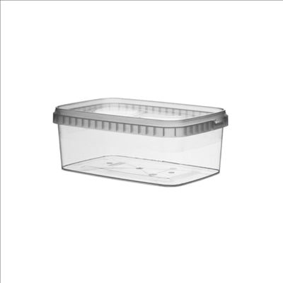 RÉCIPIENTS INVIOLABLES + COUVERCLES 1200 ML 19,2x12,6x7,3 CM TRANSPARENT PP (150 UNITÉS)