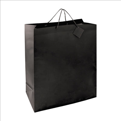 SAC BOUTIQUE ANSES CORDON  150 G/M2 40+15x50 CM NOIR CELLULOSE (100 UNITÉS)