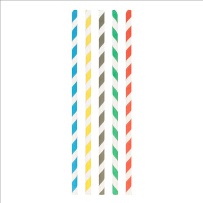 PAILLES À FRANGES SOUS SACHETS 'PAPER' Ø0,80x23,5 CM ASSORTI PAPIER (3000 UNITÉS)