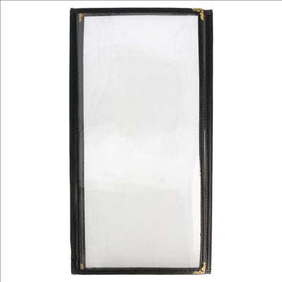 MENU "AMÉRICAIN" 3 CORPS 10,5x29,7 CM NOIR PVC (1 UNITÉ)