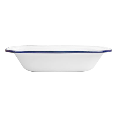 BOLS RECTANGULAIRES 'ENAMELWARE' 980 ML 26x19x5,5 CM BLANC ACIER ÉMAILLÉ (6 UNITÉS)