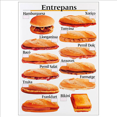 DISPLAY "ENTREPANS" - CATALAN 50,5x70,3 CM BLANC PVC (1 UNITÉ)